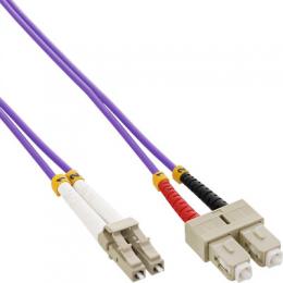 InLine LWL Duplex Kabel, LC/SC, 50/125m, OM4, 0,5m