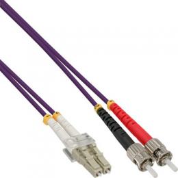 InLine LWL Duplex Kabel, LC/ST, 50/125m, OM4, 0,5m