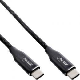 InLine® Magnetic USB-C Kabel, USB-C Stecker/Stecker, 2 m, schwarz, 100W