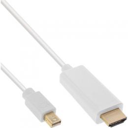 InLine Mini DisplayPort zu HDMI Konverter Kabel, wei, 1m, 4K2K, mit Audio
