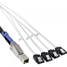 InLine Mini SAS HD Kabel, SFF-8644 zu 4x SATA, 6Gb/s, 1m