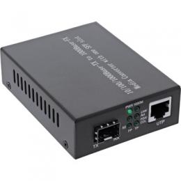 InLine Netzwerk Media Konverter 10/100/1000Mb/s TP zu SFP LWL (fr LC Duplex), SM, 20km