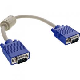 InLine S-VGA Kabel, 15pol HD Stecker / Stecker, beige, 0,3m