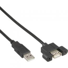 InLine USB 2.0 Anschlusskabel, Stecker A auf Einbaubuchse A, 0,6m