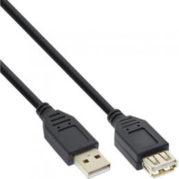 InLine USB 2.0 Verlngerung, Stecker / Buchse, Typ A, schwarz, Kontakte gold, 10m