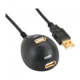 InLine USB 2.0 Verlngerung, Stecker / Buchse, Typ A, schwarz, mit Standfuss, 2m