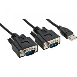 InLine USB 2.0 zu 2x Seriell Adapterkabel Stecker A an 2x 9pol Sub D Stecker