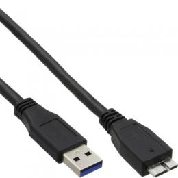 InLine USB 3.0 Kabel, A an Micro B, schwarz, 0,3m