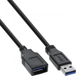 InLine USB 3.0 Kabel, A Stecker / Buchse, schwarz, 2m