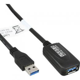 InLine USB 3.2 Gen 1 Aktiv-Verlngerung, Stecker A an Buchse A, schwarz, 5m