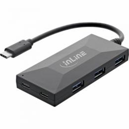InLine USB 3.2 Gen 1 HUB USB Typ-C zu 3 Port Typ-A und 2 Typ -C mit 3A Netzteil, schwarz