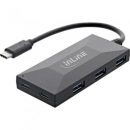 InLine USB 3.2 Gen.1 OTG Hub, USB Typ-C zu 2 Port Typ-C und 3 Port Typ-A, ohne Netzteil