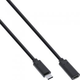 InLine USB 3.2 Kabel, USB Typ-C Verlngerung Stecker/Buchse, schwarz, 1,5m