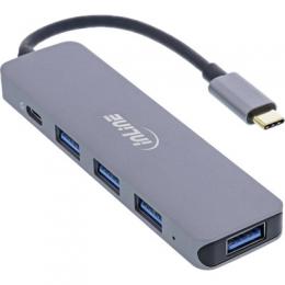 InLine USB 3.2 USB-Typ C Multi Hub (4x USB-A 5Gb/s + USB Typ-C (Data/PD 87W), OTG, Aluminiumgehuse