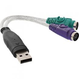 InLine USB zu PS/2 Konverter, USB Stecker an 2x PS/2 Buchse fr Maus und Tastatur