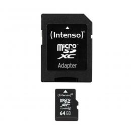 Intenso microSDXC-Karte, Class 10, mit SD-Adapter, 25 MB/s, 64 GB