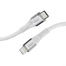 Intenso USB-Kabel C315L Nylon 1,5m weiß, USB-C und Lightning Anschluss, unterstützt Schnelladen (PD) bis 60W