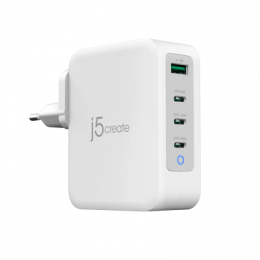 j5create - Netzteil - 130-Watt-GaN-USB-C®-Ladegerät mit 4 - Anschlüssen - EU