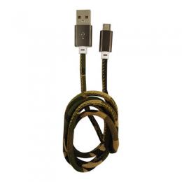 LC-Power LC-C-USB-MICRO-1M-5 USB A zu Micro-USB Kabel, Camouflage grn, 1m