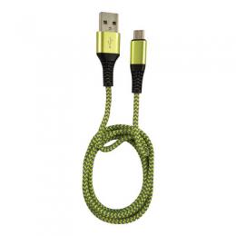 LC-Power LC-C-USB-MICRO-1M-7 USB A zu Micro-USB Kabel, grn/grau, 1m