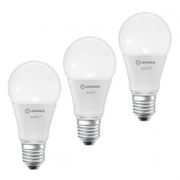 LEDVANCE 3er-Set SMART+ WiFi 9,5-W-LED-Lampe A75, E27, 1055 lm, warmweiß, 2700 K, dimmbar, App