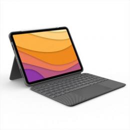 Logitech Combo Touch für Ipad Air (4. und 5. Gen. - 2020, 2022) Tabletschutzhülle mit Tastatur und Touchpad, QWERTZ Layout, grau