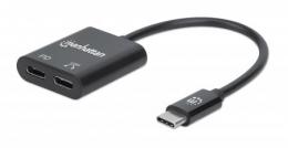 MANHATTAN USB-C Audioadapter mit Power Delivery-Ladeport