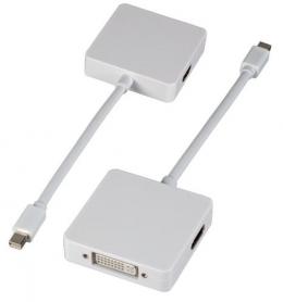 Mini DisplayPort 3-fach Adapter, wei auf HDMI+DVI+Displayport Adapter