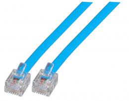 Modularkabel blau, 2 x RJ11 (6/4) Stecker, 1:1, 0,5 m