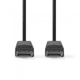 Nedis DisplayPort Stecker | DisplayPort Stecker | 8K@60Hz | Vernickelt | 3.00 m | rund | PVC | Schwarz | Plastikbeutel