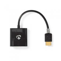 Nedis HDMI™ -Kabel | HDMI™ Stecker | VGA Buchse / 3.5 mm Buchse | 1080p | Vergoldet | 0.20 m | Gerade | PVC | Anthrazit | Verpackung mit Sichtfenster