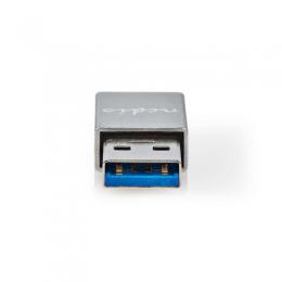 Nedis USB-A Adapter USB 3.2 Gen 1 | USB-A Stecker | USB-C™ Buchse | 5 Gbps | Vernickelt | Schwarz | Box