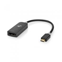 Nedis USB-Adapter USB 3.2 Gen1 - USB-C™ Stecker, DisplayPort Buchse, 0.20 m, rund, vergoldet, PVC, grau
