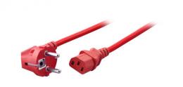 Netzleitung Schutzkontakt 90 - C13 180, rot, 1.8 m, 3 x 0.75 mm