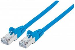 Netzwerkkabel mit Cat6a-Stecker und Cat7-Rohkabel, S/FTP INTELLINET 100% Kupfer, LS0H, 0,25 m, blau