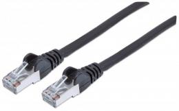 Netzwerkkabel mit Cat6a-Stecker und Cat7-Rohkabel, S/FTP INTELLINET 100% Kupfer, LS0H, 1 m, schwarz
