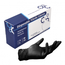 Nitril Einweg Handschuhe in Spenderbox Schwarz / Black 100 Stück Größe M / Medium - nicht Steril