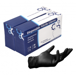 Nitril Einweg Handschuhe in Spenderbox Schwarz / Black 200 Stück Größe S / Small - nicht Steril