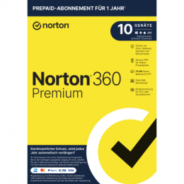 Norton 360 Premium [10 Geräte - 1 Jahr - 75GB]