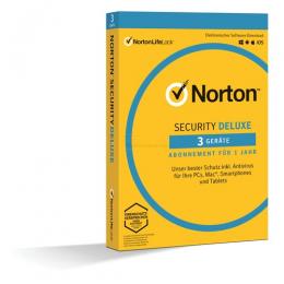 Norton Security Deluxe Vollversion PKC   3 Geräte 1 Jahr (Code in a Box)