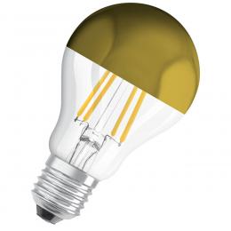 OSRAM LED Mirror Gold 7-W-Filament-LED-Lampe E27 mit Goldkuppe, 650 lm