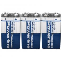 Panasonic Powerline Alkaline Batterie 9 V Block, 3er-Set