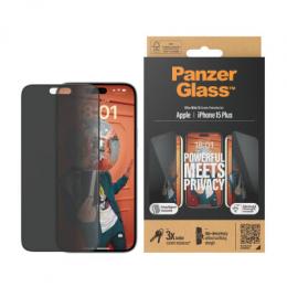 PanzerGlass™ Privacy Displayschutz iPhone 15 Plus Ultra-Wide Fit m. EasyAligner