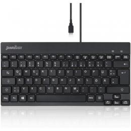 Perixx PERIBOARD-426, DE, kabelgebunden, USB Mini Tastatur mit flachen Tasten, schwarz