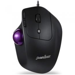 Perixx PERIMICE-520, kabelgebundene ergonomische Trackball Maus, anpassbarer Winkel, 2 DPI Level, schwarz