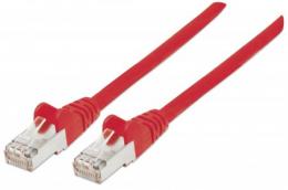 Premium Netzwerkkabel, Cat6, S/FTP INTELLINET 100% Kupfer, Cat6-zertifiziert, LS0H, RJ45-Stecker/RJ45-Stecker, 0,5 m, rot