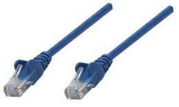 Premium Netzwerkkabel, Cat6, U/UTP INTELLINET 100% Kupfer, Cat6-zertifiziert, RJ45-Stecker/RJ45-Stecker, 0,5 m, blau