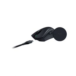 Razer DeathAdder V3 Pro Schwarz + Charging Puck - Ultra leichte kabellose ergonomische E-Sport-Maus inkl. Charging Puck