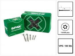 SPAX Universalschraube 6,0 x 120 mm 100 Stk. TORX T-STAR plus T30 WIROX Senkkopf Teilgewinde 4Cut-Spitze 0191010601205