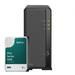 Synology DS124 4TB Synology Plus HDD NAS-Bundle NAS inkl. 1x 4TB Synology Plus HDD 3.5 Zoll SATA